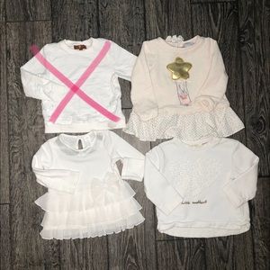 Beautiful lot of toddler girl white sweaters